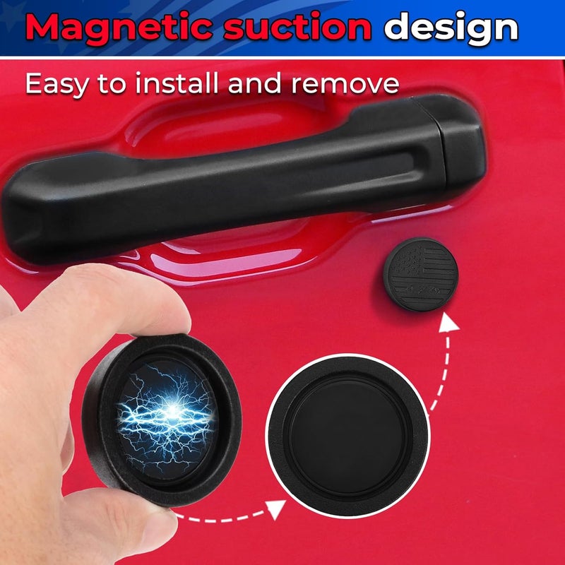 CALBEAU Keyhole Covers Compatible with 2018-2026 Jeep Wrangler JL and Gladiator JT Front Door, Strong Magnet Keyhole Decor Accessories for Door Lock Protection - Image 3